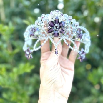 Purple, silver & pearl dance tiara